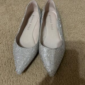 Gianni Bini silver sequin flats